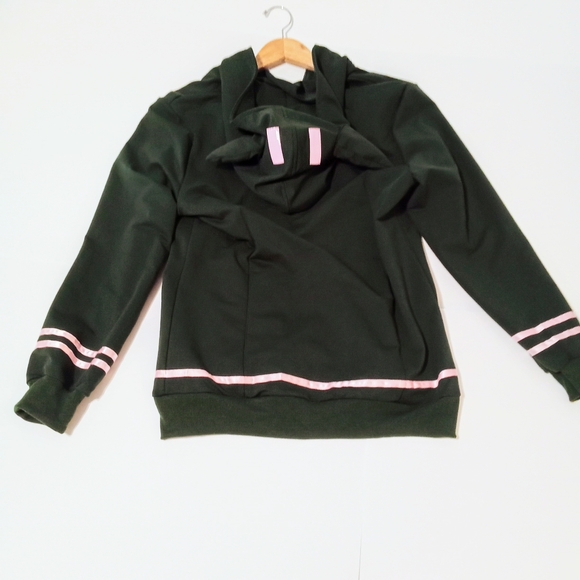 Nanami Chiaki Cosplay Green Long Sleeve Jacket with ears on hoodie US Size SMALL - Picture 7 of 7